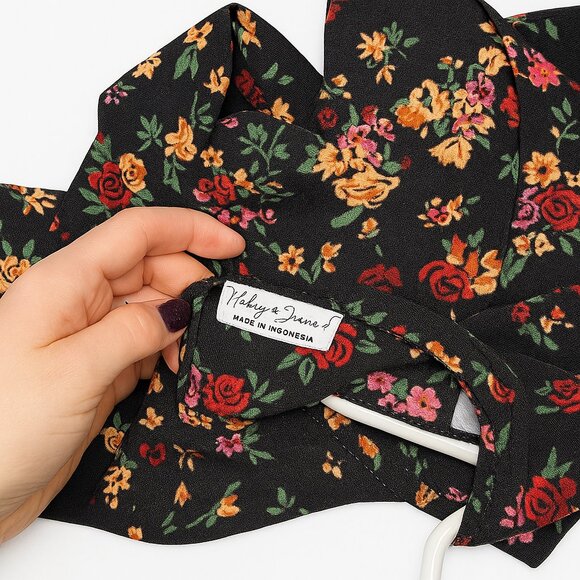 Haley & June Floral Long-Sleeve Bodycon Dress — Black & Multicolor — Size S - Picture 2 of 3